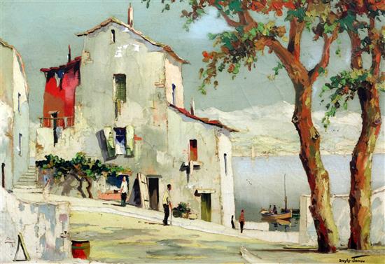 § Cecil Rochfort DOyly John (1906-1993) Town on the French Riviera 18 x 26in.